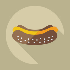 Flat modern design with shadow icons hot Dog