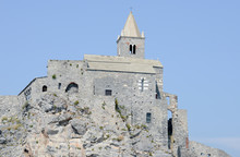 Old Church On A Rocky Coastal Outcrop At Portovenere, Italy