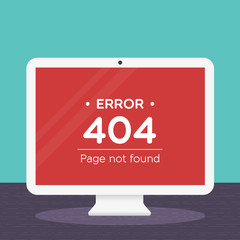 404 error page in desktop computer