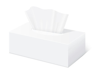 white tissue box blank label and no text for mock up packaging side view