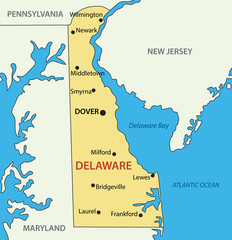 Delaware - vector map