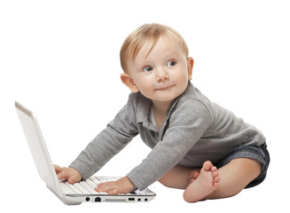 Fototapete - child with notebook
