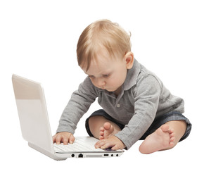 Fototapete - child with notebook