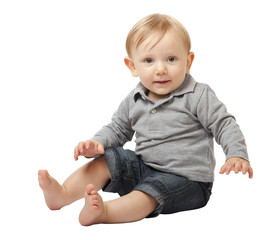 Fototapete - child on white