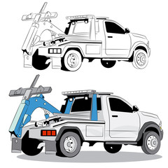 Wall Mural - Tow Truck Drawing