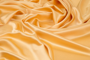 Wall Mural - Close up of yellow silk cloth texture.