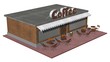 3d coffee shop restaurant or cafe building isolated 