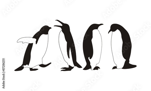 Penguins Silhouette Stock Vector | Adobe Stock