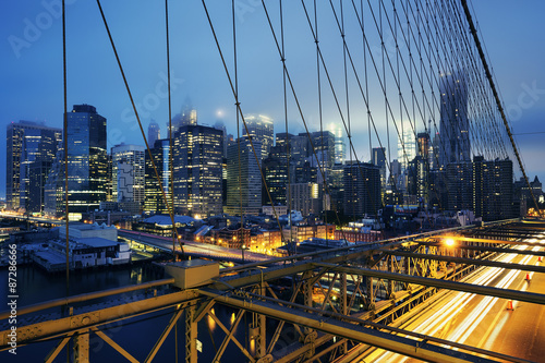 Obraz w ramie On the Brooklyn Bridge