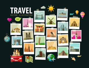 Travel, vacation vector logo design template. photograph or