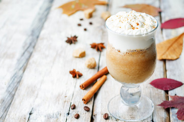 pumpkin spice frappuccino with whipped cream