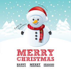 Wall Mural - Merry Christmas Snowman