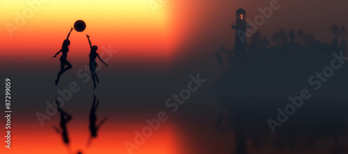 lighthouse and woman