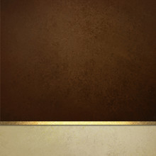 Dark Brown Background Website Or Poster Layout, Fancy Elegant Off White Vintage Textured Footer With Gold Ribbon Trim, Luxury Background Template Design