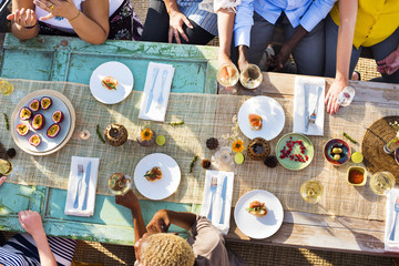 Wall Mural - Food Table Healthy Delicious Organic Meal Concept