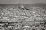 Fototapeta Fototapety Paryż - Aerial view of Paris with Louvre and Sacre Coeur Basilica