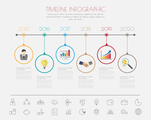 Wall Mural - Color Step Design with colour icon timeline template/graphic or