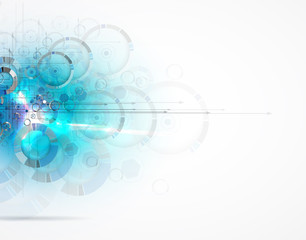 Aufkleber - Abstract tech background. Futuristic technology interface. Vector