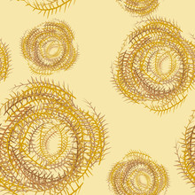Tumbleweed Seamless Pattern. Dry Desert Plant. Vector Background
