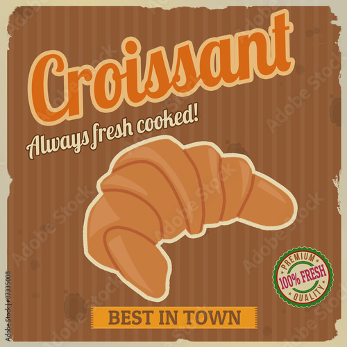 Croissant retro poster Stock Vector Adobe Stock