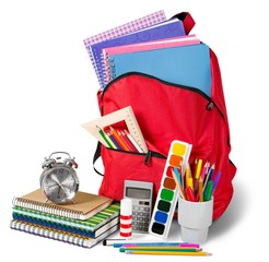 Poster - Backpack, school, isolated.