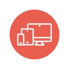 Wall Mural - wireless gadget thin line icon