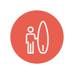 Sticker - Wakeboarder thin line icon