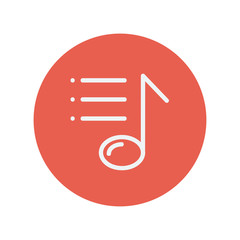 Poster - Musical note with bar lines thin line icon