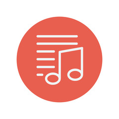 Poster - Musical note with bar lines thin line icon