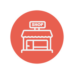 Sticker - Business shop thin line icon