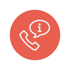 Sticker - Talking by phone via internet thin line icon