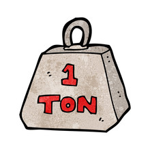 Cartoon One Ton Weight