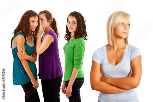 Students Group Of Girls Gossiping About Another Stock Photo Adobe Stock