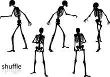 Skeleton Silhouette In Shuffle Pose