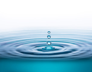 Wall Mural - Water drop with white background and copy space