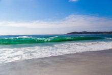 Huge Ocean Waves In Carmel-by-the-Sea, In California, USA
