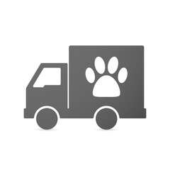 Canvas Print - Isolated delivery truck icon with an animal footprint