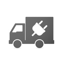 Canvas Print - Isolated delivery truck icon with a plug