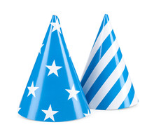 Blue Party Hat Isilated On A White Background