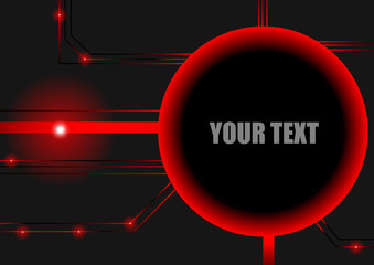 Wall Mural - Vector : Red circuit board and space for text