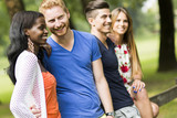 Fototapeta Londyn - Group of happy young people