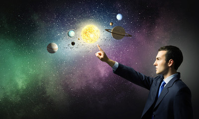 Wall Mural - Man exploring space
