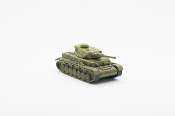 World war II tank model toy isolate on white background