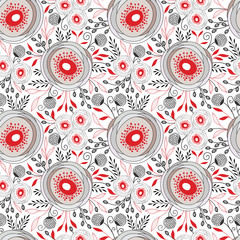 Aufkleber - Seamless floral pattern