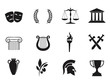 Ancient, greek, vector icon set.