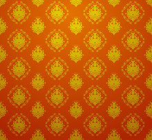 Seamless Retro Vintage Victorial Baroque Wallpaper In Red And