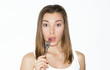 © Oleksandr Troshchylo - Beautiful woman put empty fork on her lips