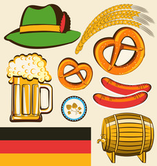 Wall Mural - oktoberfest festival objects for design isolated for design