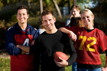 Wall Mural - Football: Group of Football Friends Ready to Play