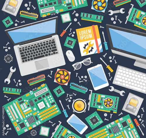 Fotografía Computer service and repair center concepts